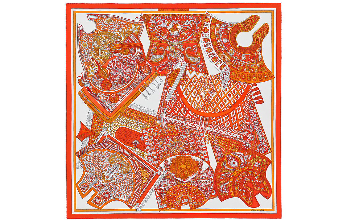 

HERMES Шелковый шарф оранжевый Women's Orange, Orange