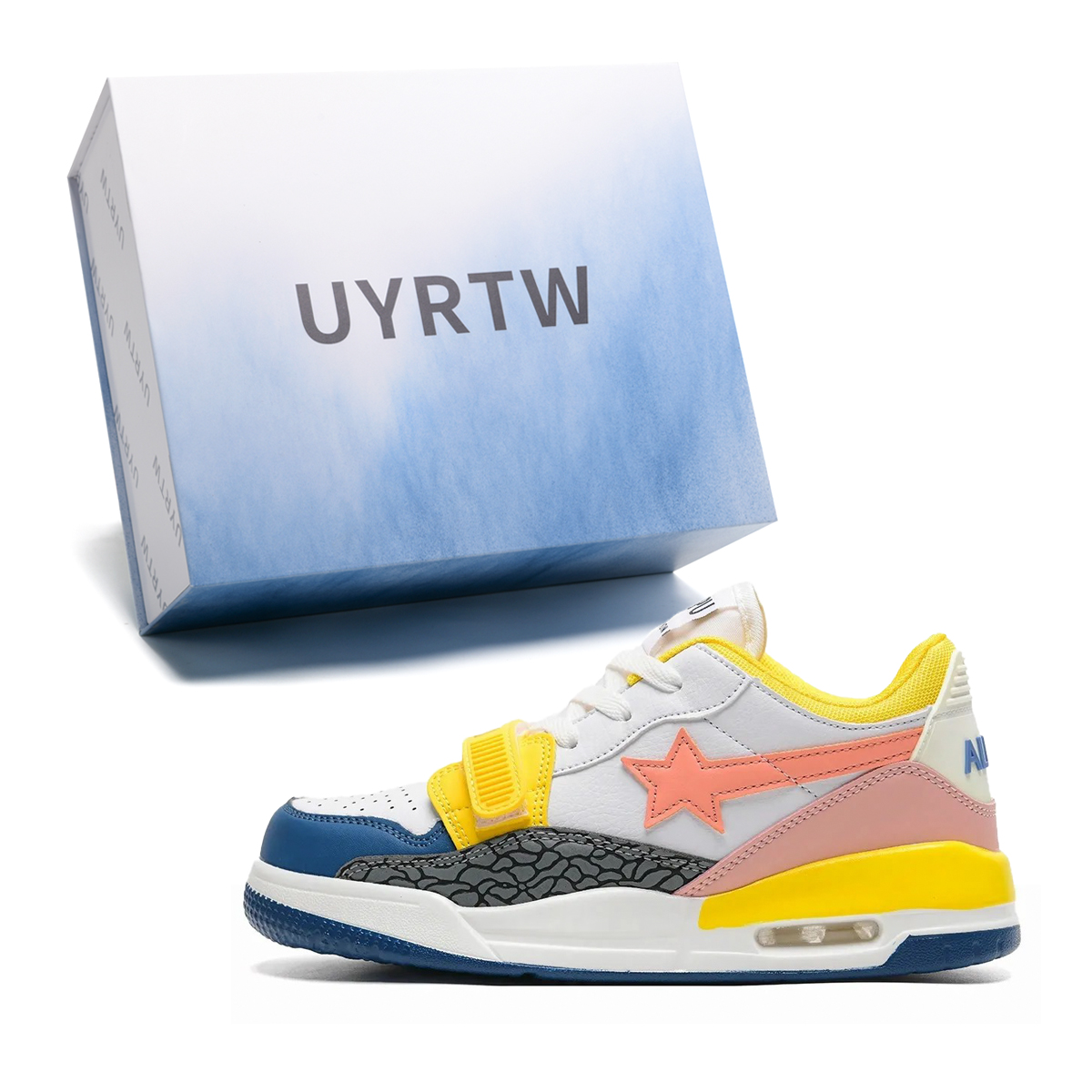 

UYRTW Антискользящие и износостойкие легкие повседневные туфли на низком ходу с эффектом увеличения роста унисекс - розовый синий желтый, цвет Pink Blue Yellow