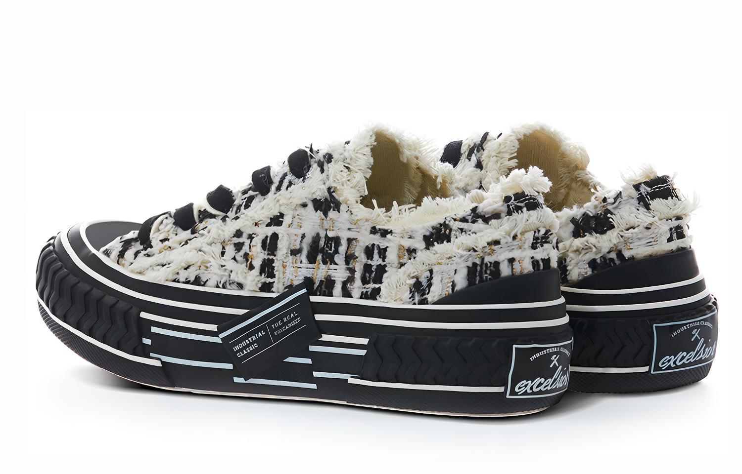 Вьеннетта Твид Кроссовки Unisex Low Top Белый/Золотой Эксельсиор, Блэк Шугар — фото 3