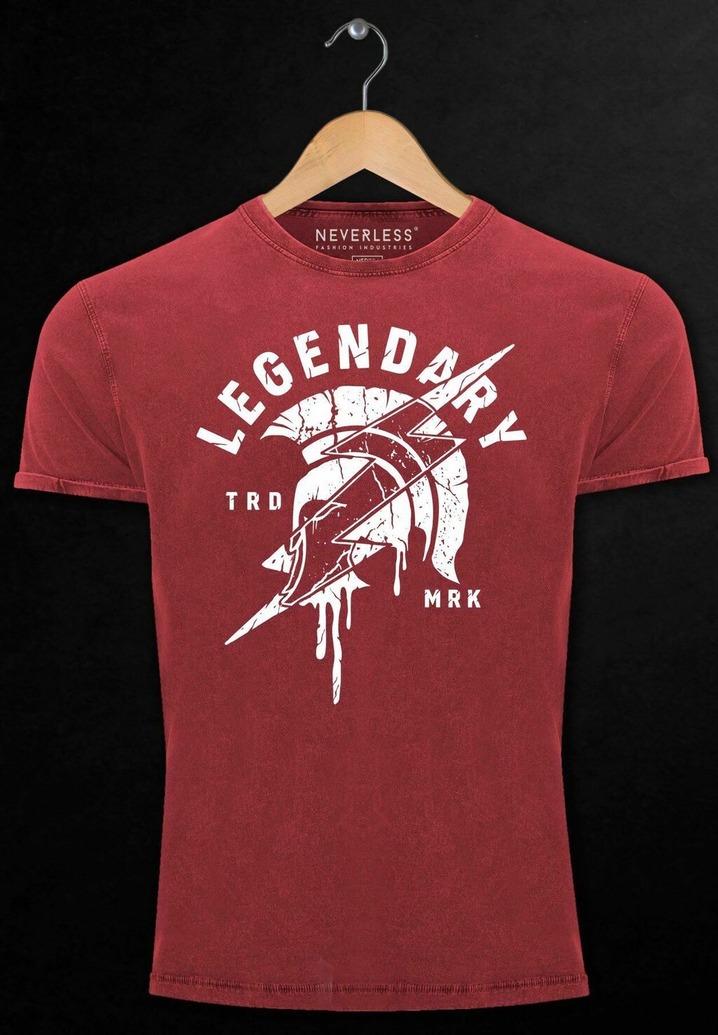 

Футболка с принтом VINTAGE SPARTA SCHRIFT LEGENDARY SPARTAN HELMET LIG Neverless, красный