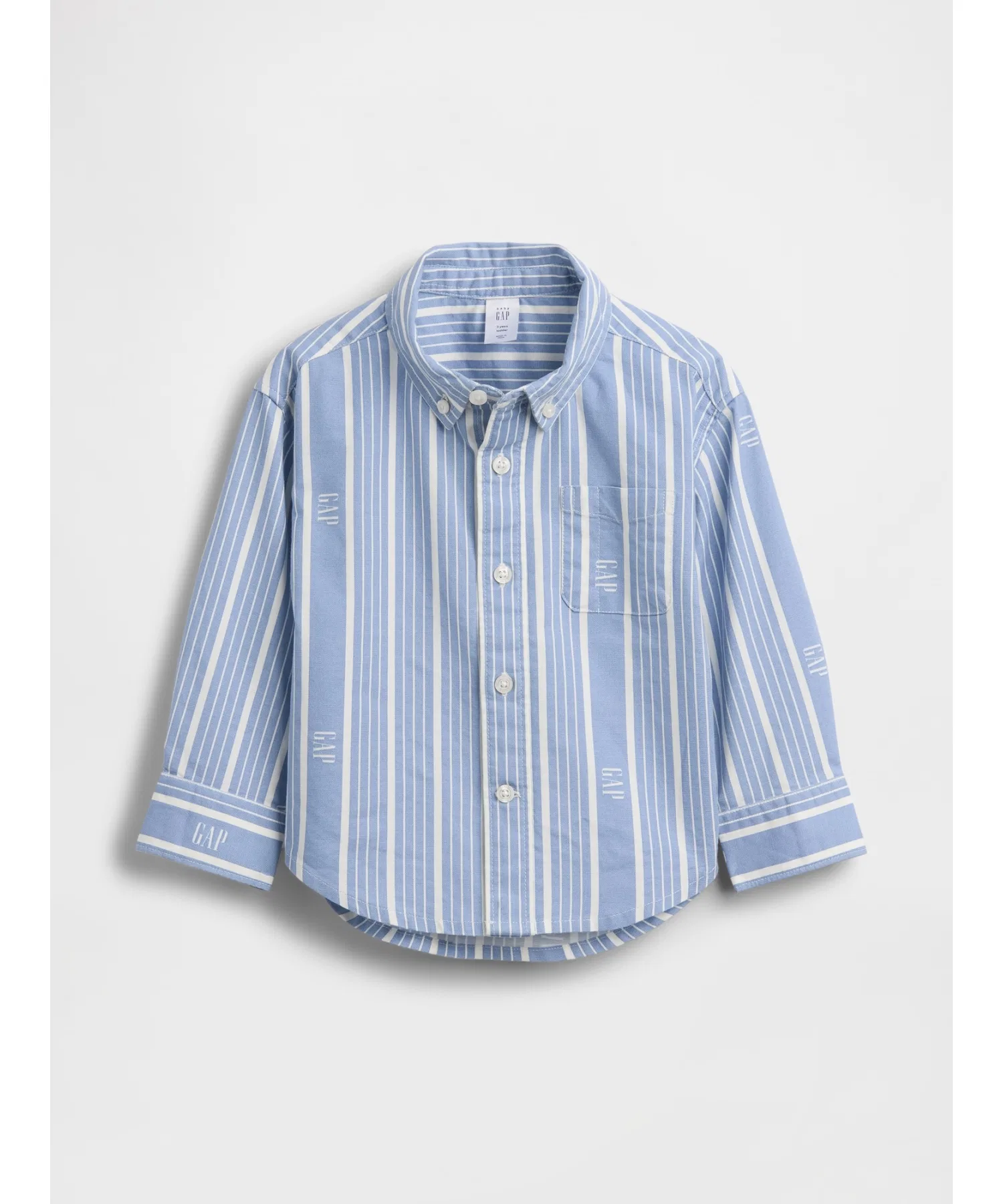 Детская рубашка GAP оксфордская с логотипом синяя