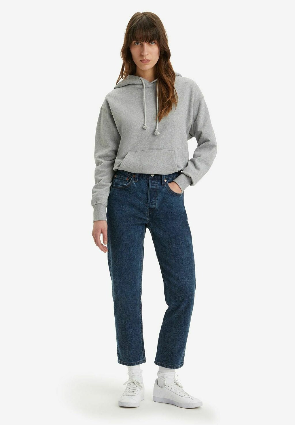 

Джинсы прямого кроя 501® CROP Levi's, синий деним