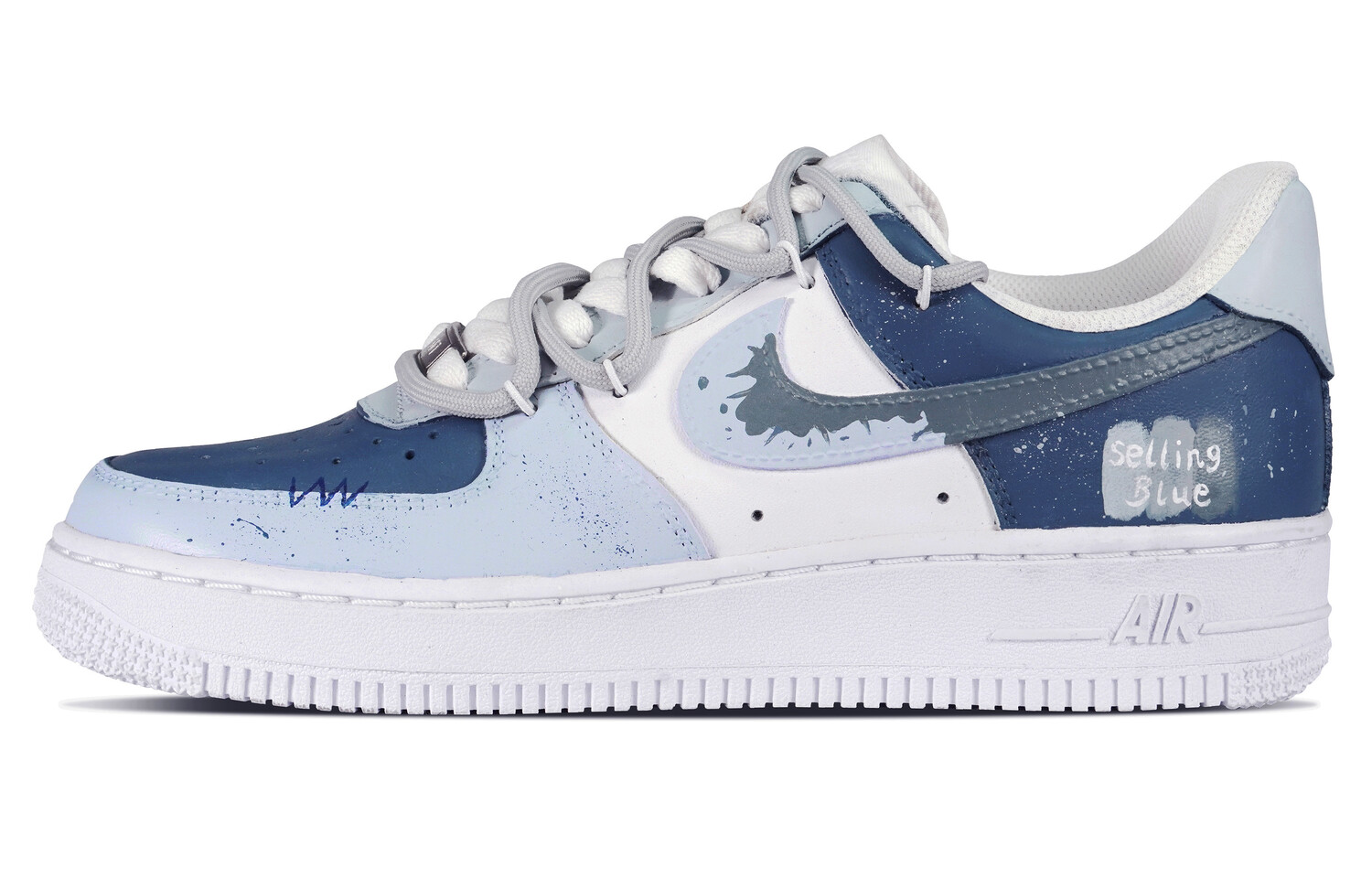 

Кроссовки Nike Air Force 1 Skateboarding Shoes Men Low-top White/blue/gray, серый/синий