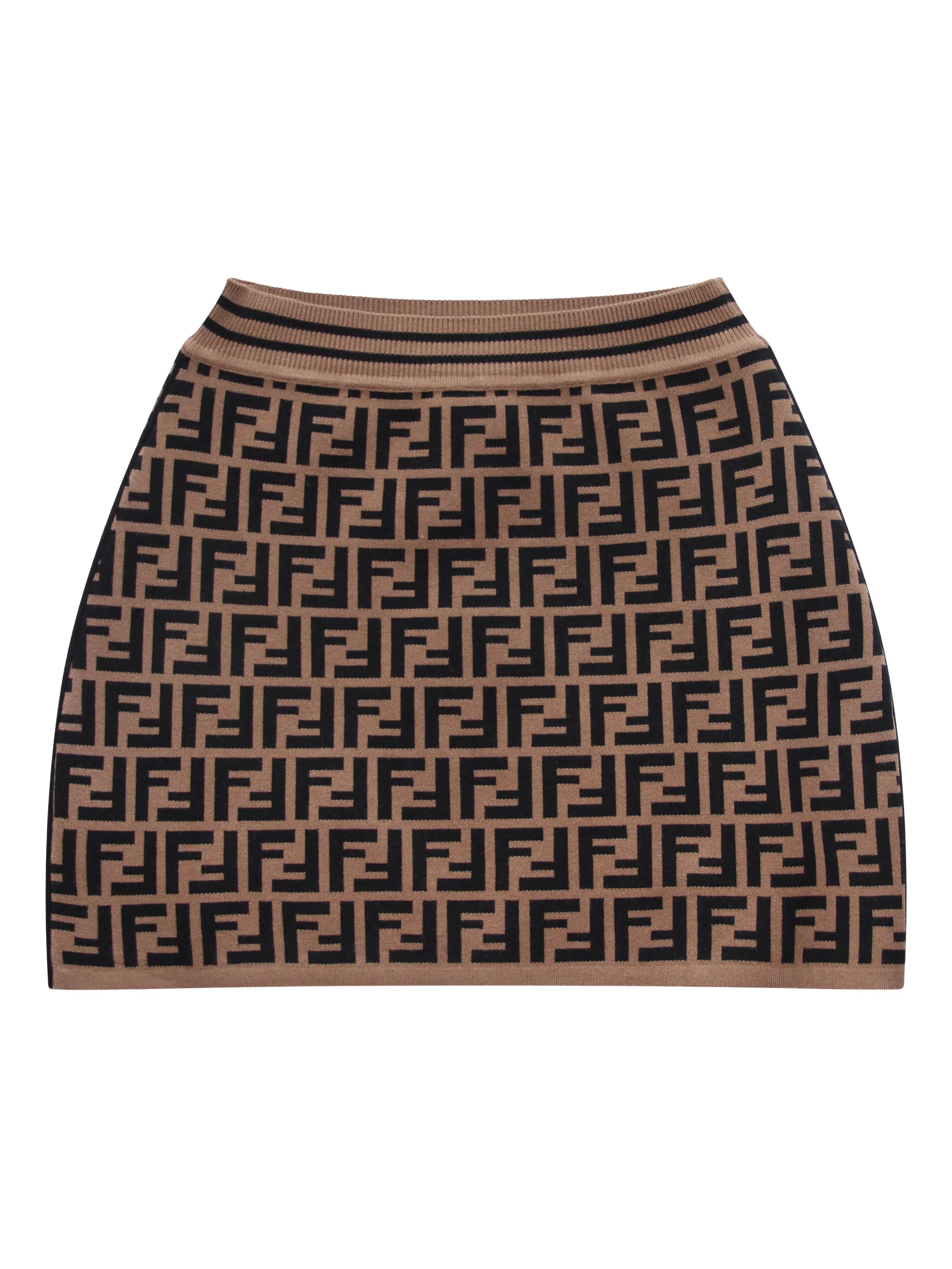 

Трикотажная юбка с рисунком FF Fendi Kids, коричневый