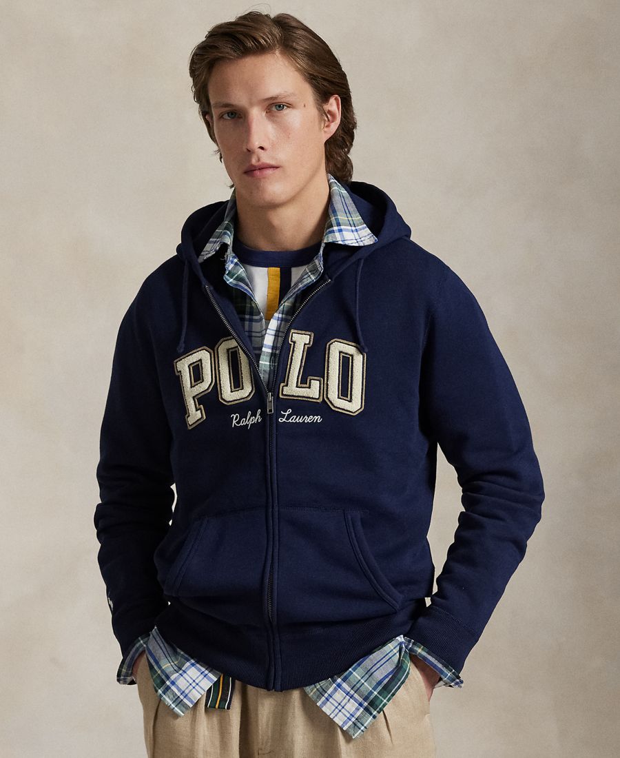 

Мужская флисовая толстовка на молнии с логотипом Polo Ralph Lauren, Cruise Navy