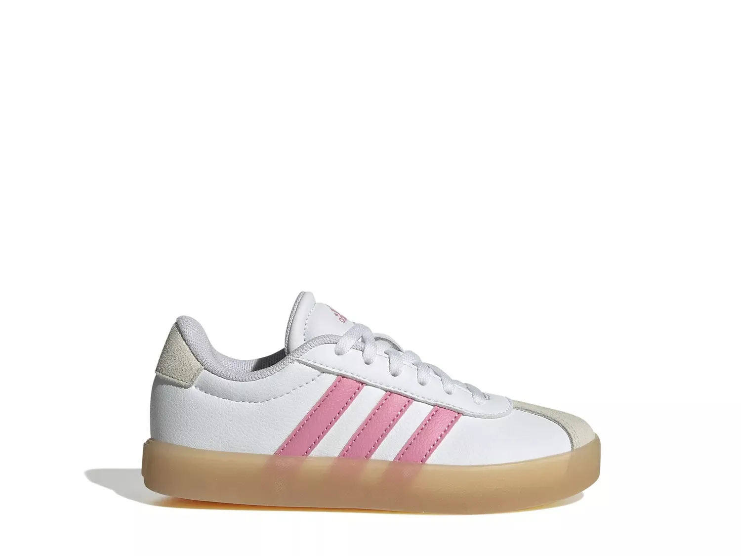 Кроссовки Adidas VL Court 3.0 — детские, белые/розовые — фото 3