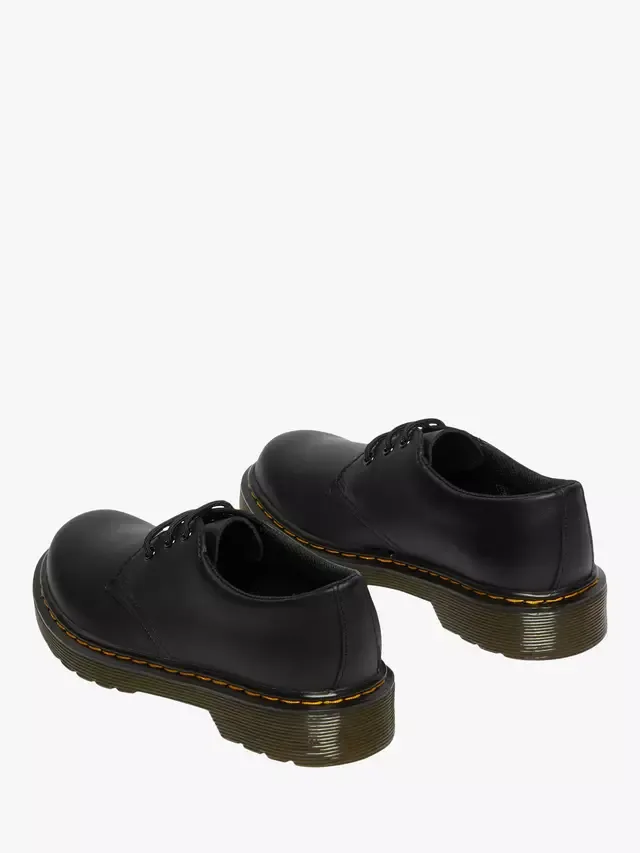 Детские кожаные туфли на шнуровке 1461, черные Dr. Martens — фото 4