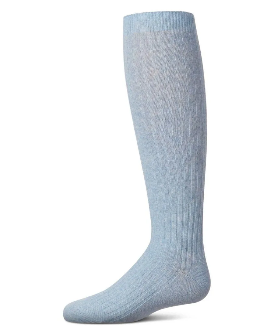 Детские ребристые хлопковые гольфы до колена MeMoi, Chambray Heather