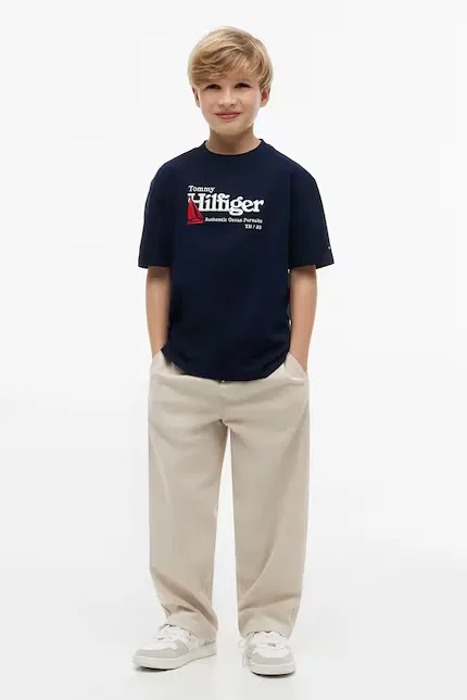 Футболка детская с принтом Tommy Hilfiger, синий — фото 4