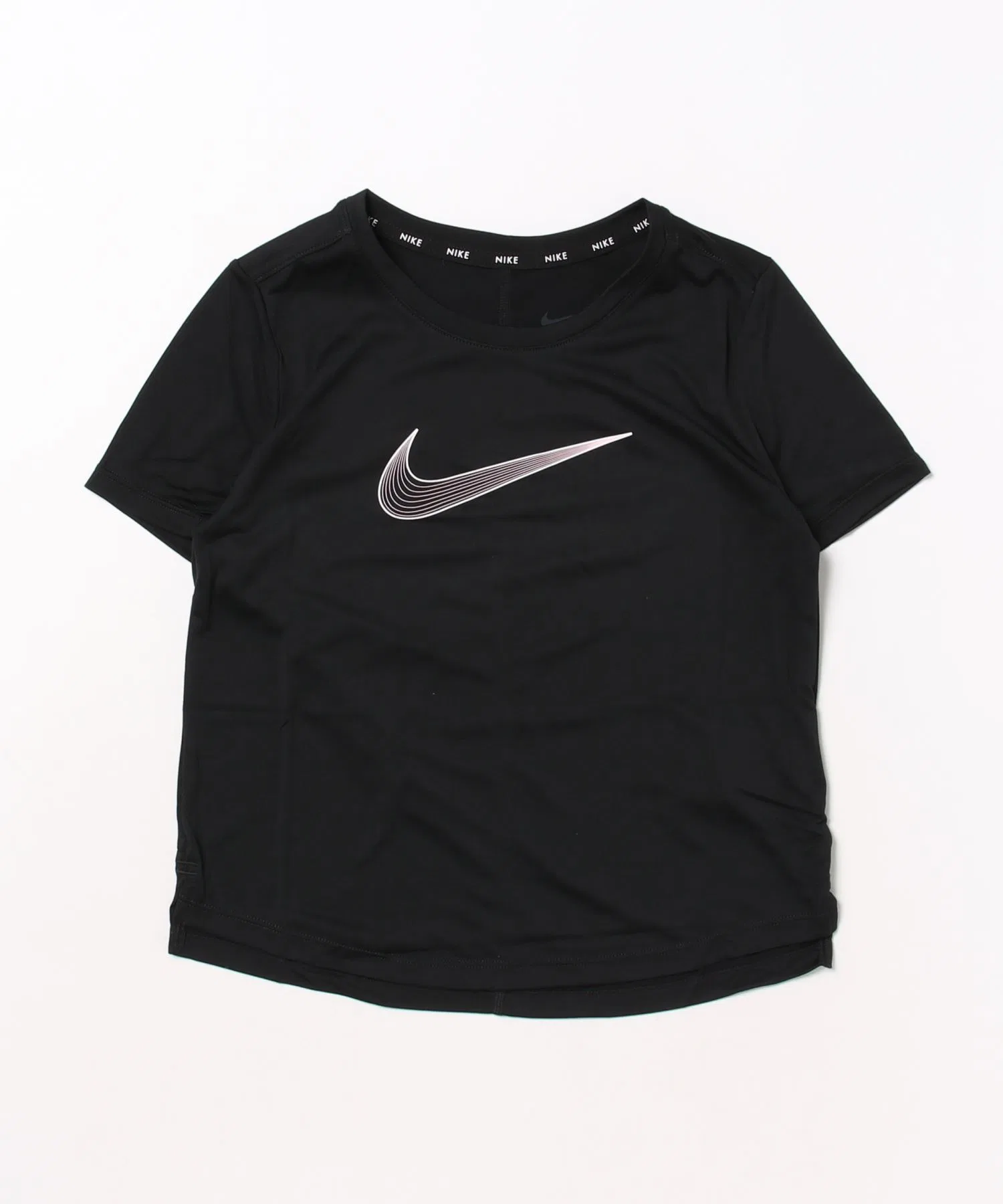 Девочковая футболка Nike Dri-FIT с логотипом чёрно-белая