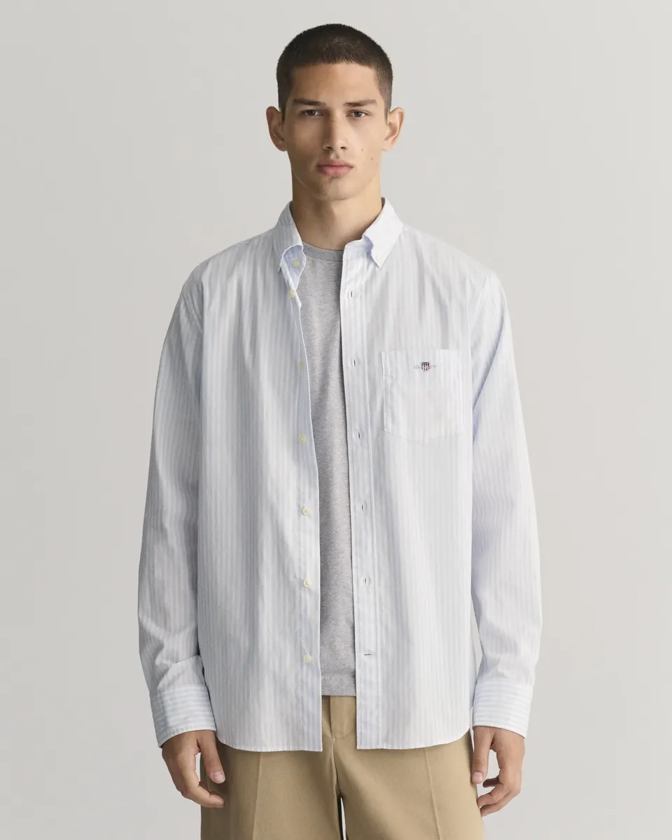 

Рубашка с длинными рукавами "REG POPLIN STRIPE SHIRT" Gant, голубой