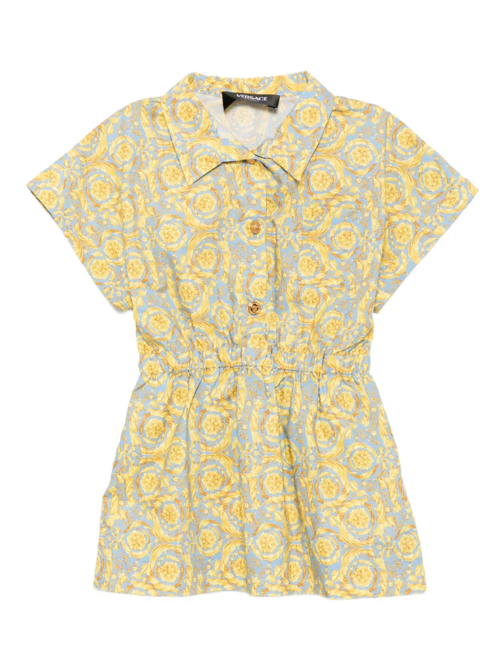 

Платье с графичным принтом Versace Kids, синий