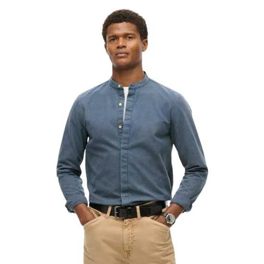 

Рубашка Superdry Merchant Indigo Grandad, синий