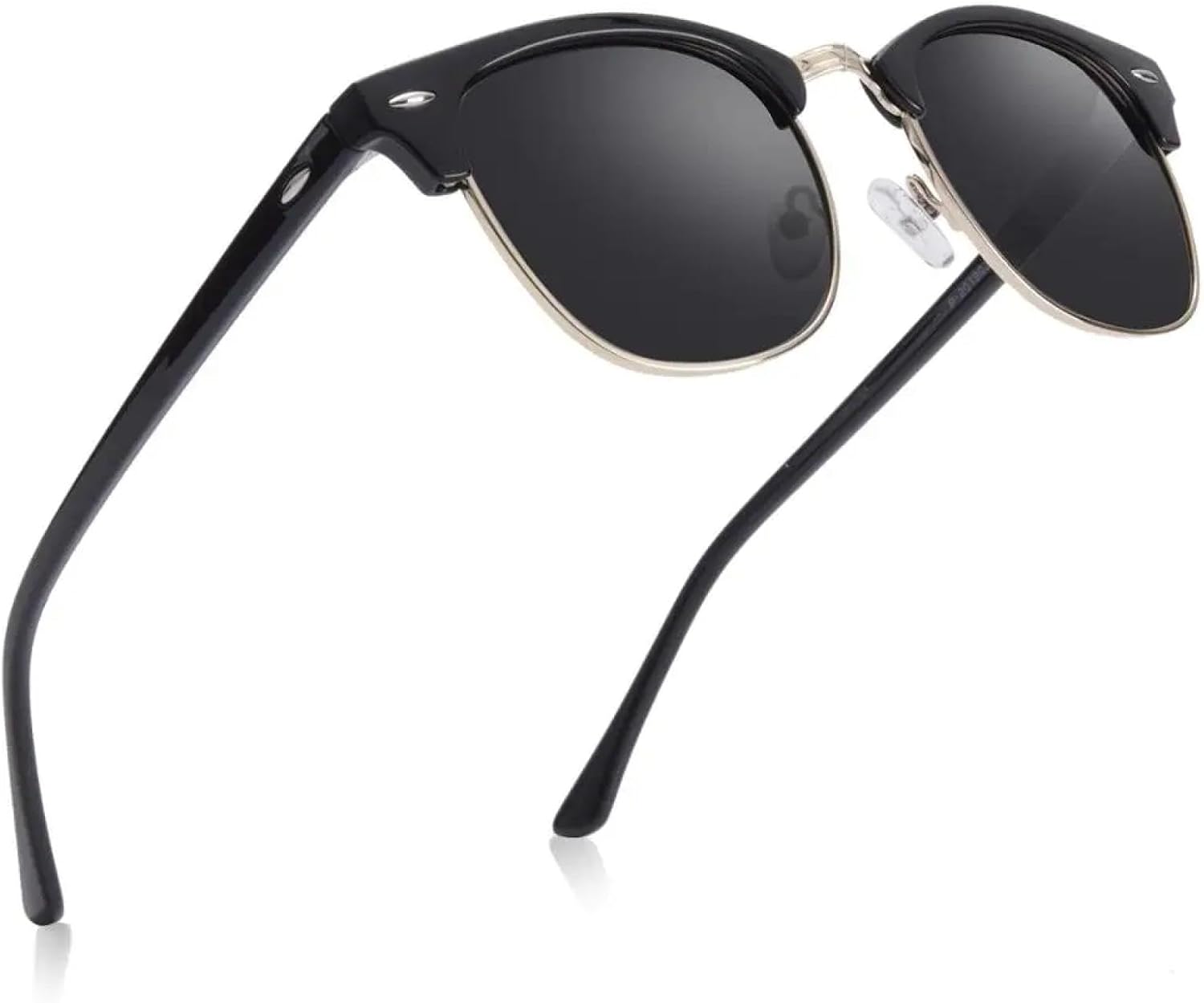 

Поляризованные солнцезащитные очки для мужчин в винтажном стиле с полуметаллической оправой и зеркальными линзами, солнцезащитные очки для женщин и мужчин SZVVBKK, C6 Bright Black Gold