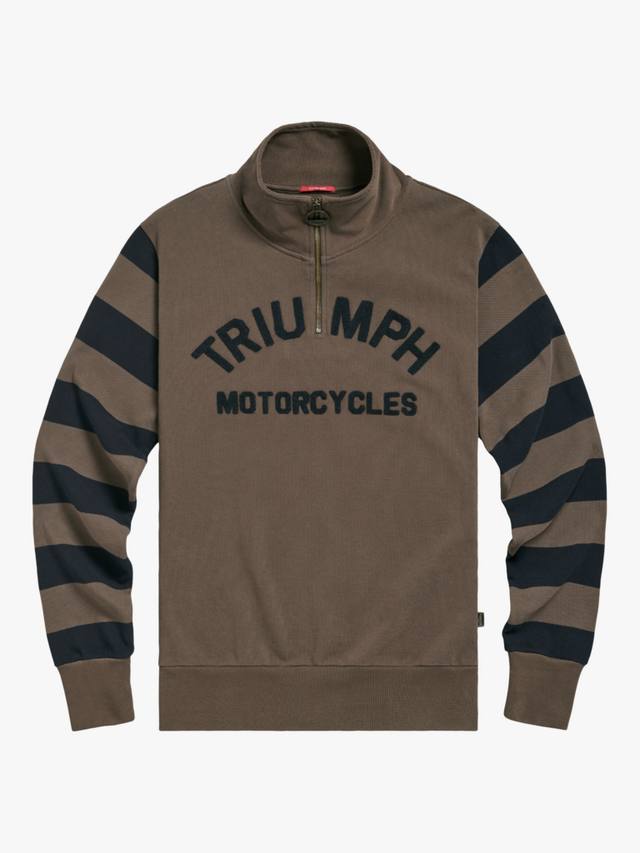 

Толстовка на молнии с высокой четвертью Triumph Motorcycles, цвет Mushroom