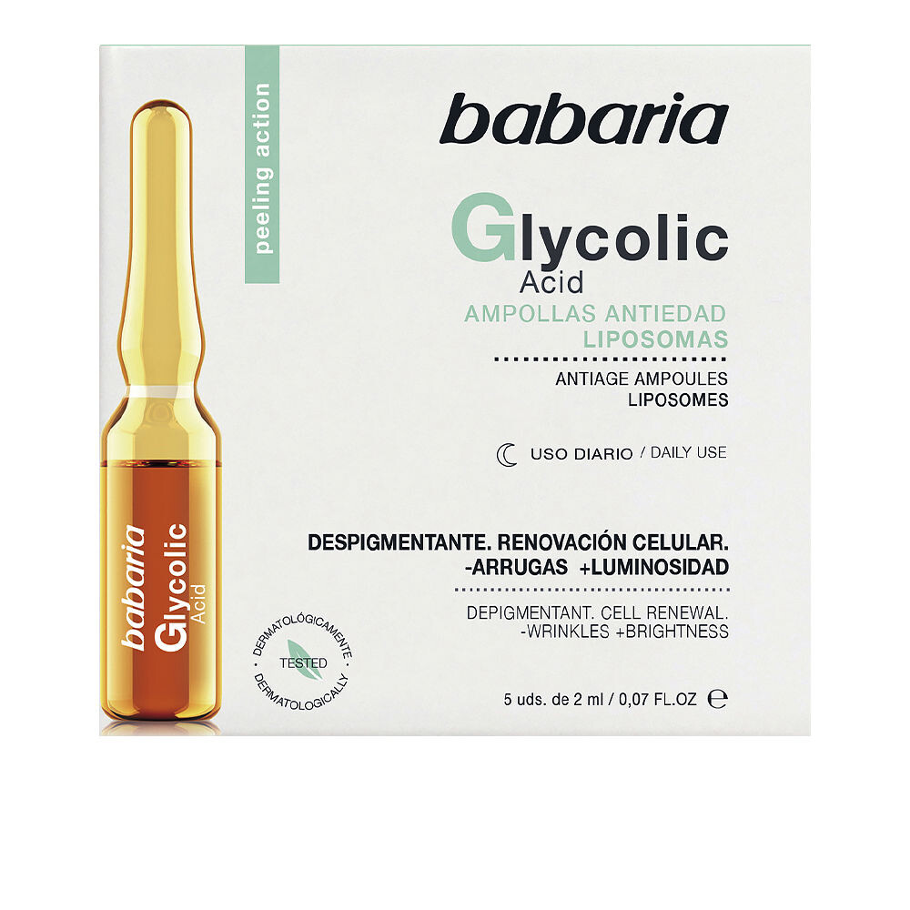 

Крем против морщин Glycolic acid renovación celular ampollas Babaria, 5 х 2 мл