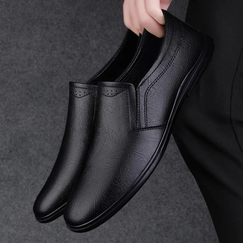 Лоферы мужские, кожаные, Round Toe, Black SayfuR — фото 3