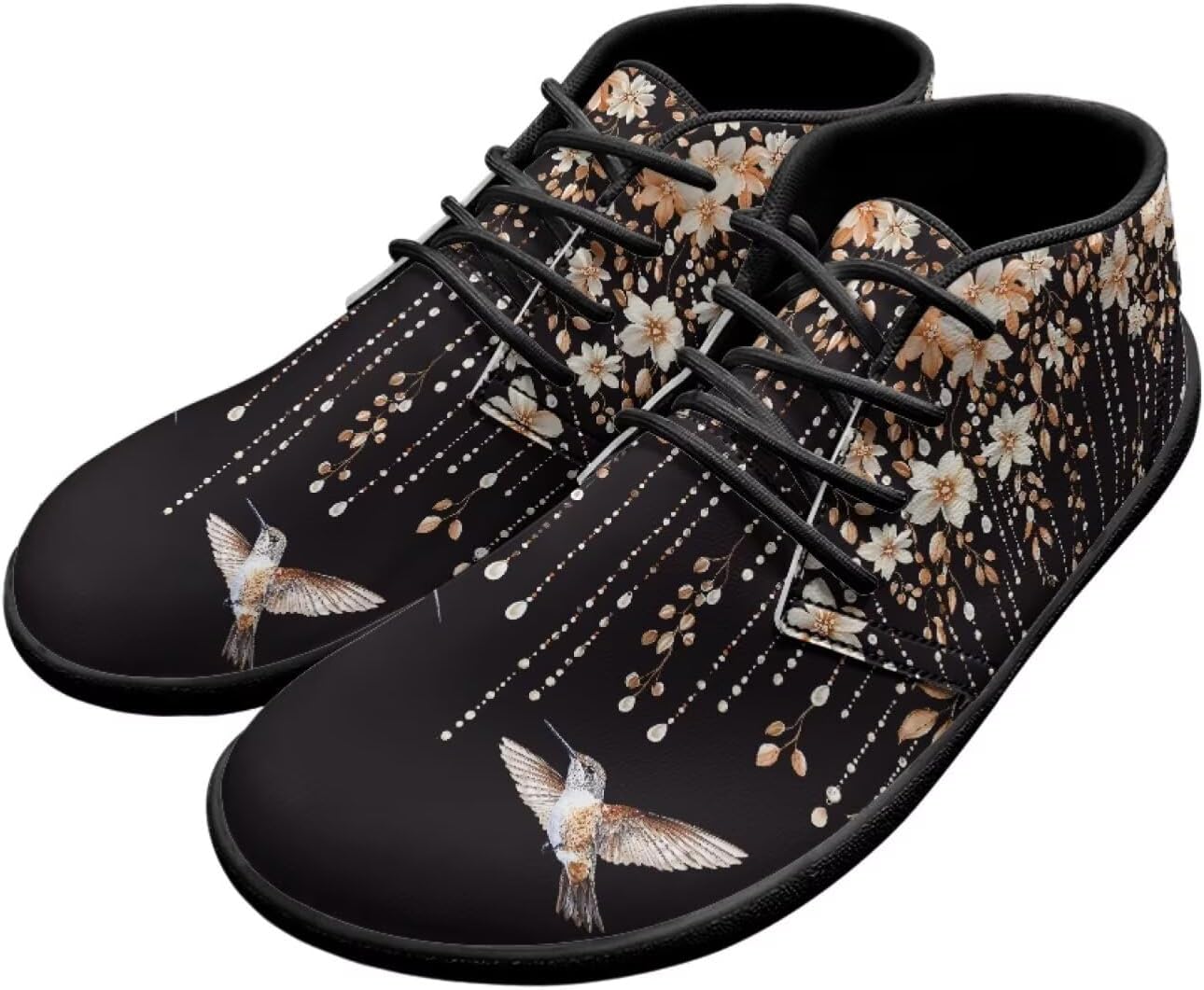 Кроссовки Rooster Athletic, туфли-слипоны Hummingbird, плоские туфли, широкие обувь босоножки для мужчин и женщин, с нулевым перепадом подошвы, легкие тренировочные кроссовки Chririnla, Floral Pattern Hummingbird — фото 4