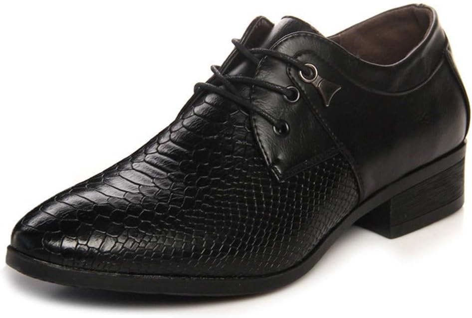 

Мужские оксфорды Oxford с кружевами, с отделкой под крокодила, с круглым носком, дерби, кожаные, с нескользящей подошвой, на устойчивом каблуке, против скольжения, для выпускного Zuzala, черный