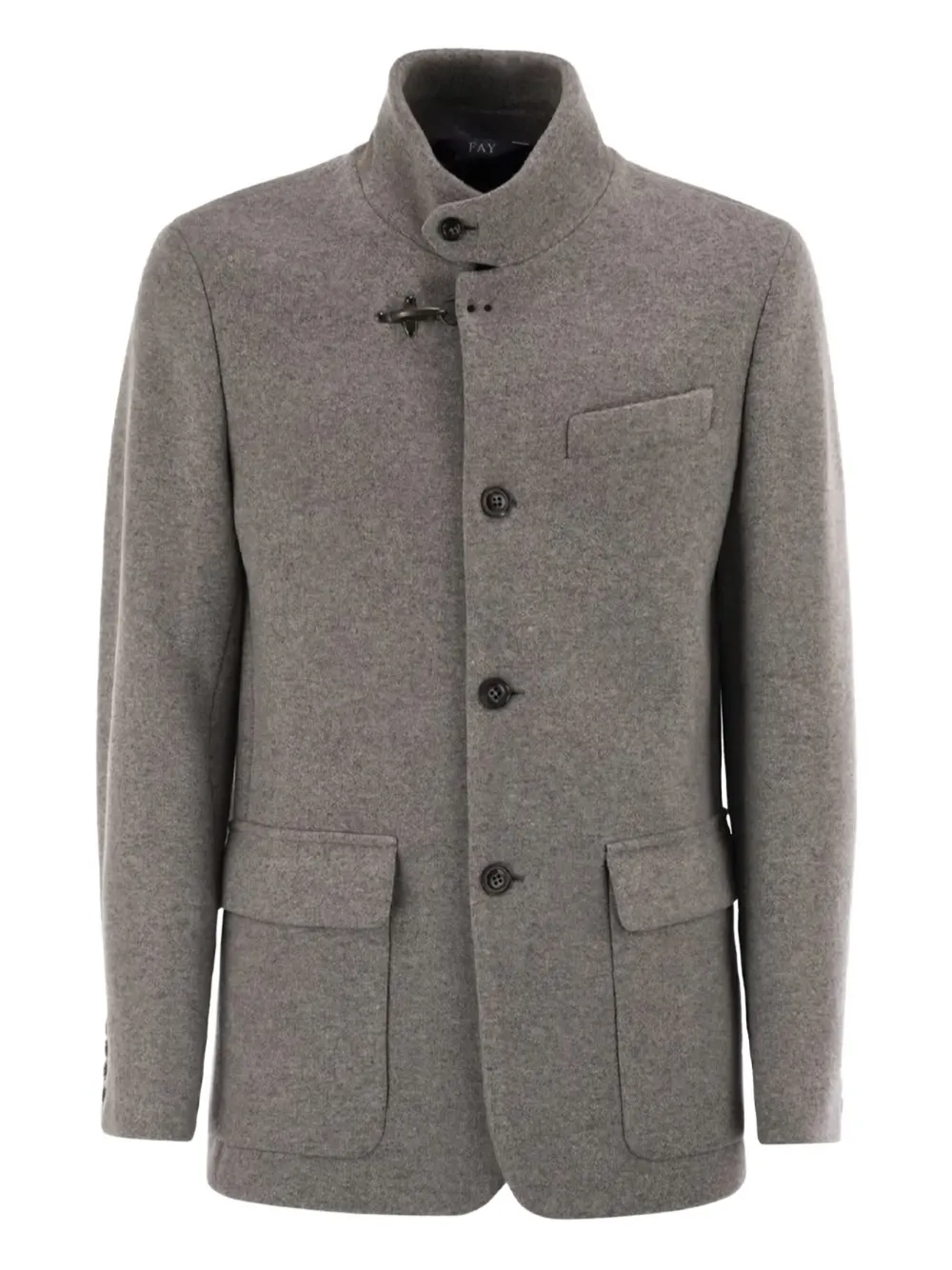 

Однобортный пиджак из шерстяной смеси Fay, серый