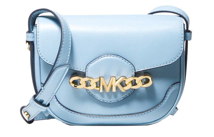 

MICHAEL KORS Кожаная сумка Hally, через плечо, кроссбоди, Extra Small, женская, светло-голубая