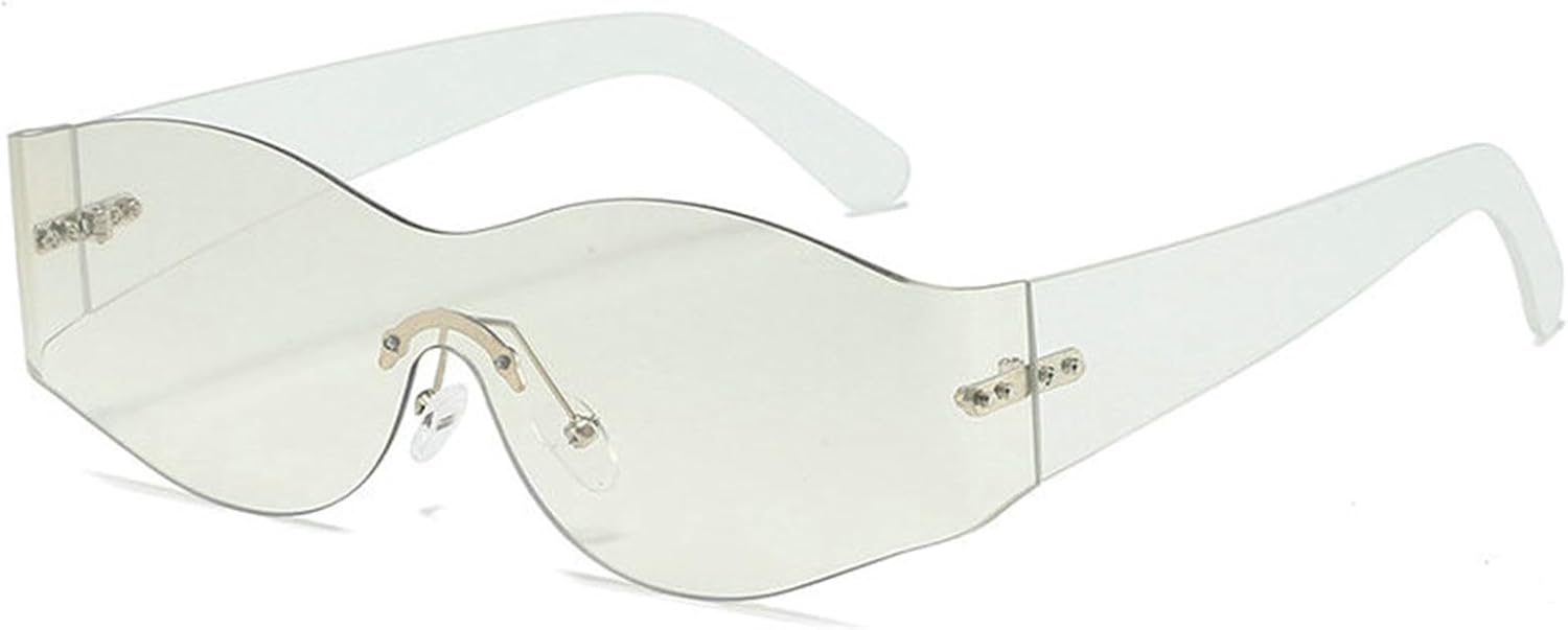 

Солнцезащитные очки Willochra овальной формы без оправы для женщин и мужчин, роскошные, в стиле панк, с маской «кошачий глаз», ретро, ​​панк-очки 2000-х годов, F27, Silver