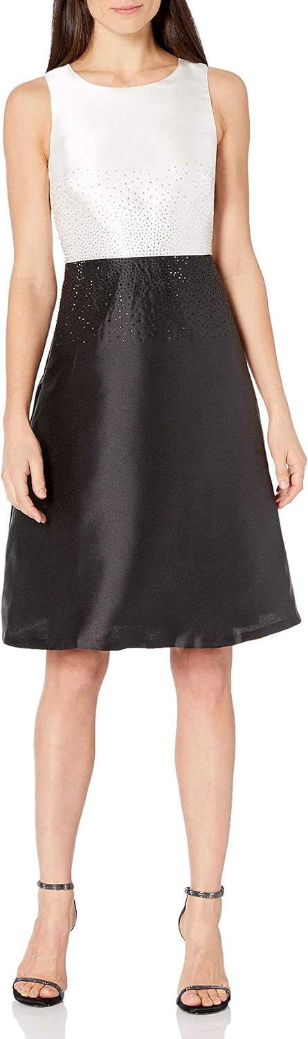 

Женское коктейльное платье Calvin Klein без рукавов А-силуэта с отделкой, Multicolor