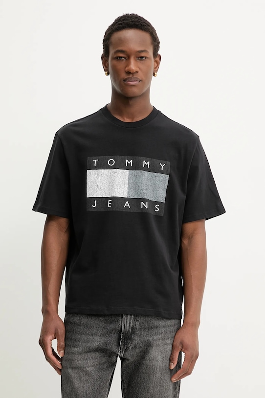 

Хлопковая футболка Tommy Jeans, черный