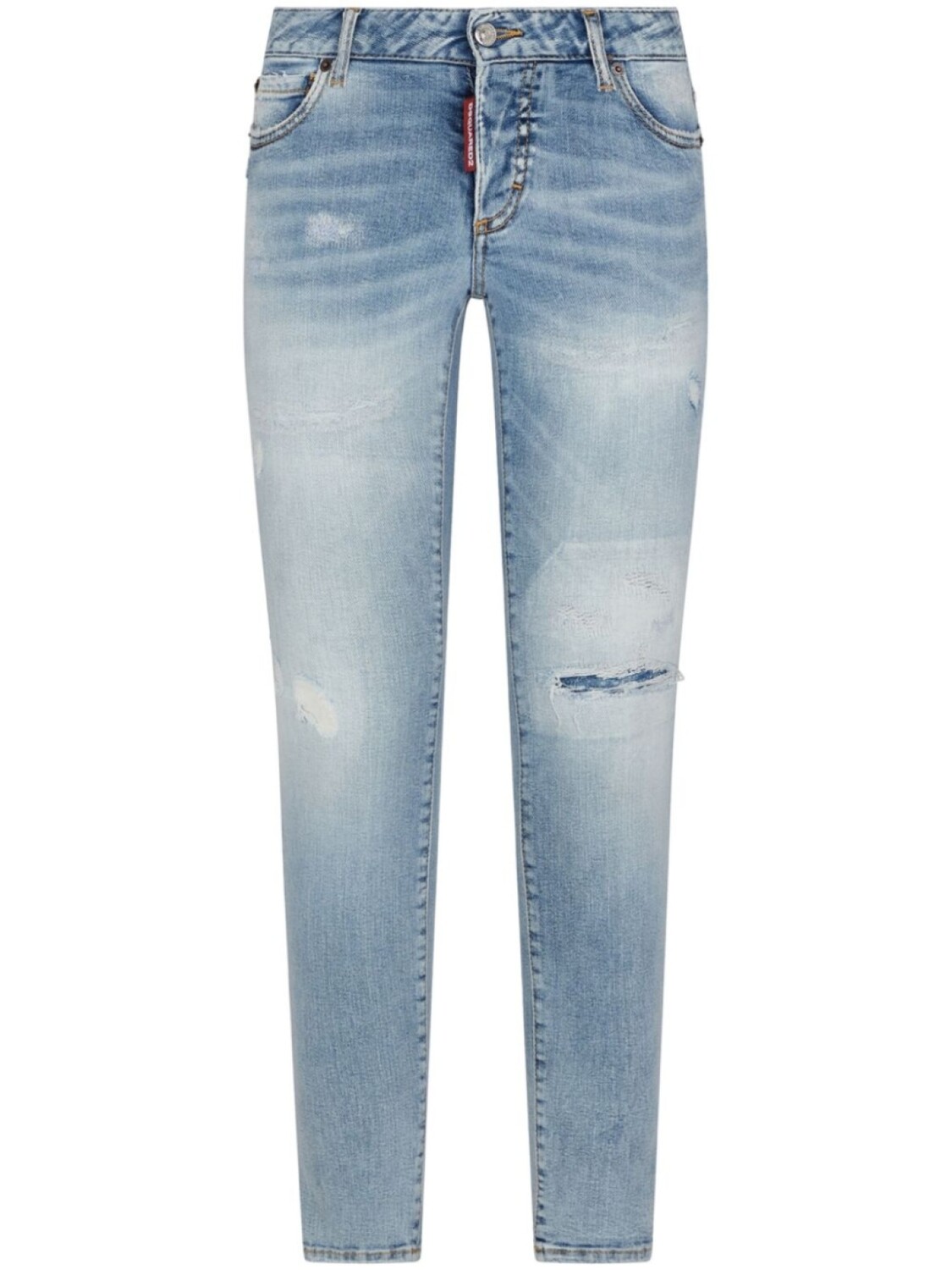 

Dsquared2 зауженные джинсы с эффектом потертости, синий