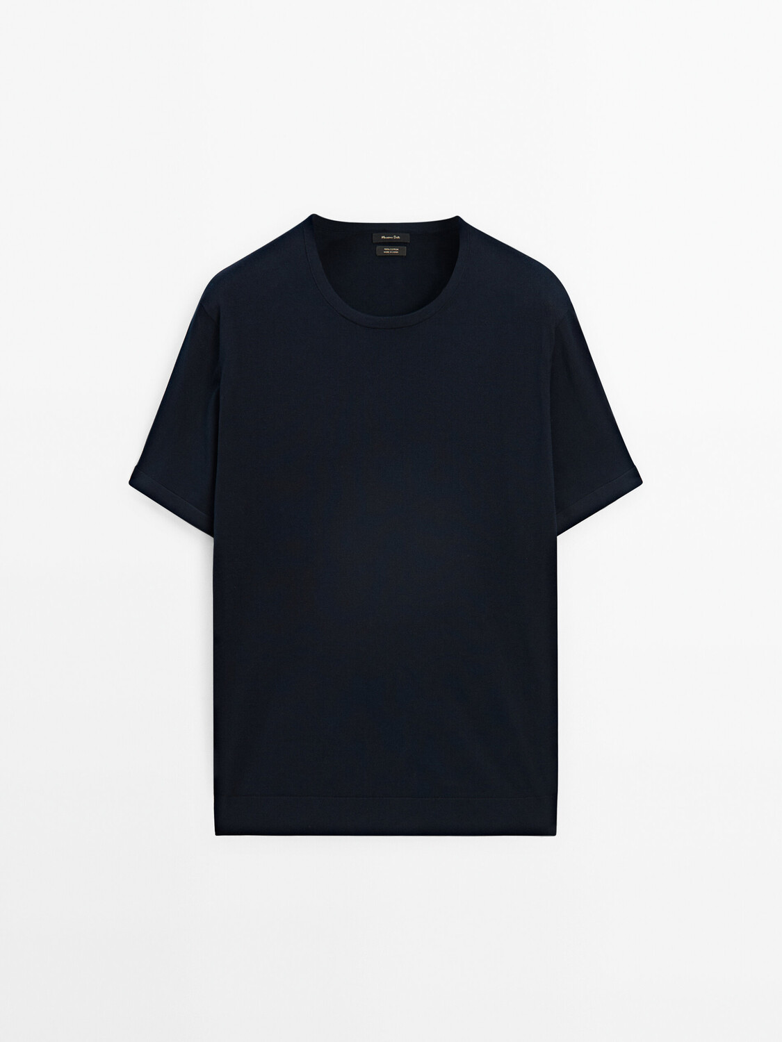 

Футболка с короткими рукавами из 100% хлопка Massimo Dutti, синий