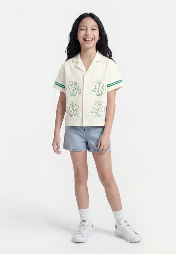 Рубашка с ромашками, унисекс. Tinycottons, Off-White