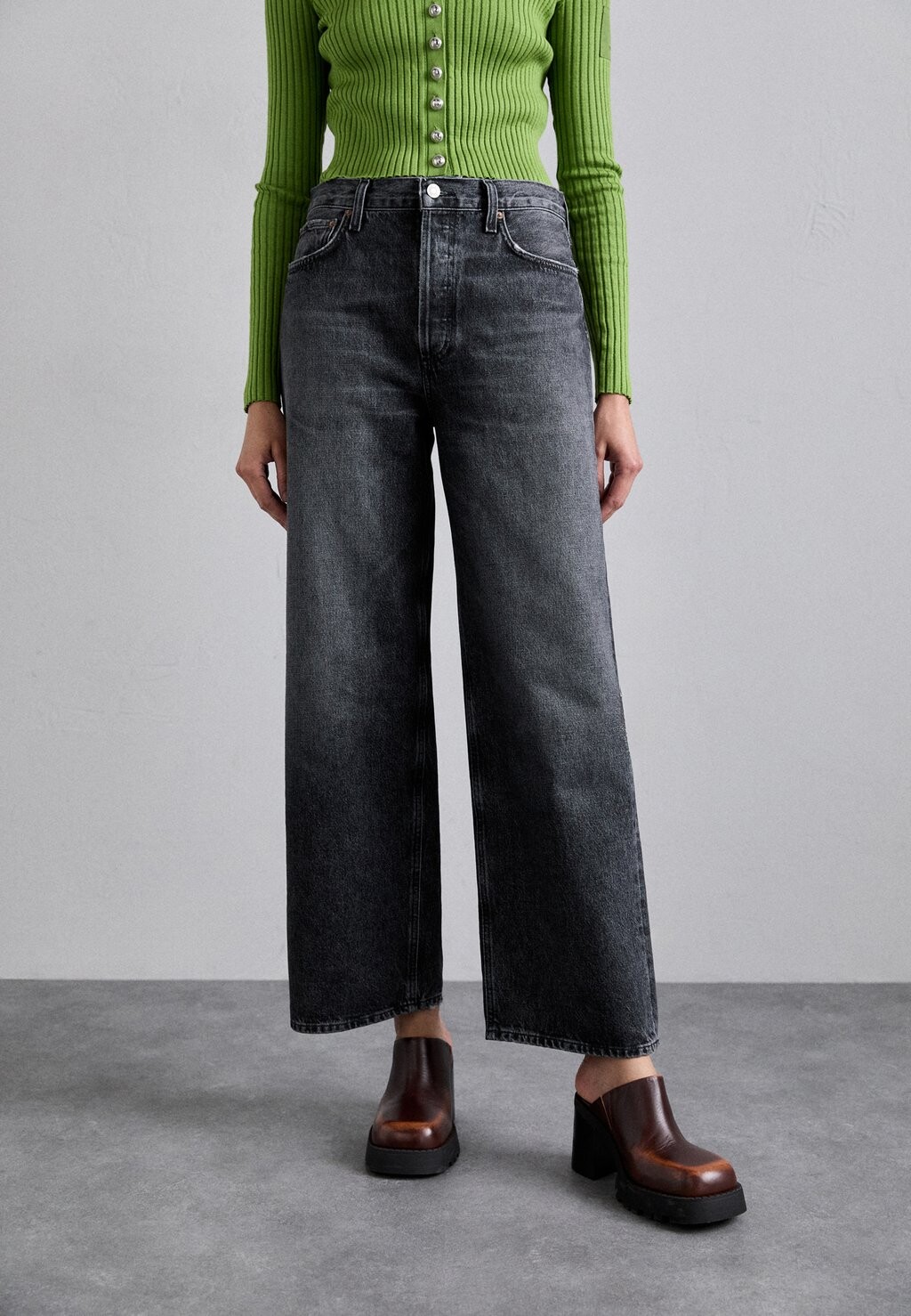 

Джинсы свободного кроя LOW SLUNG BAGGY Agolde, черный деним