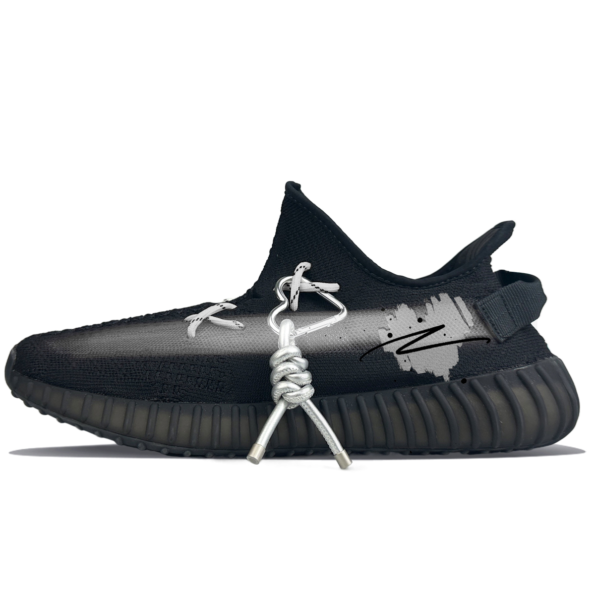 

Adidas Originals Yeezy Boost 350 V2 противоскользящие износостойкие низкие кеды унисекс черно-серые, цвет Black Gray