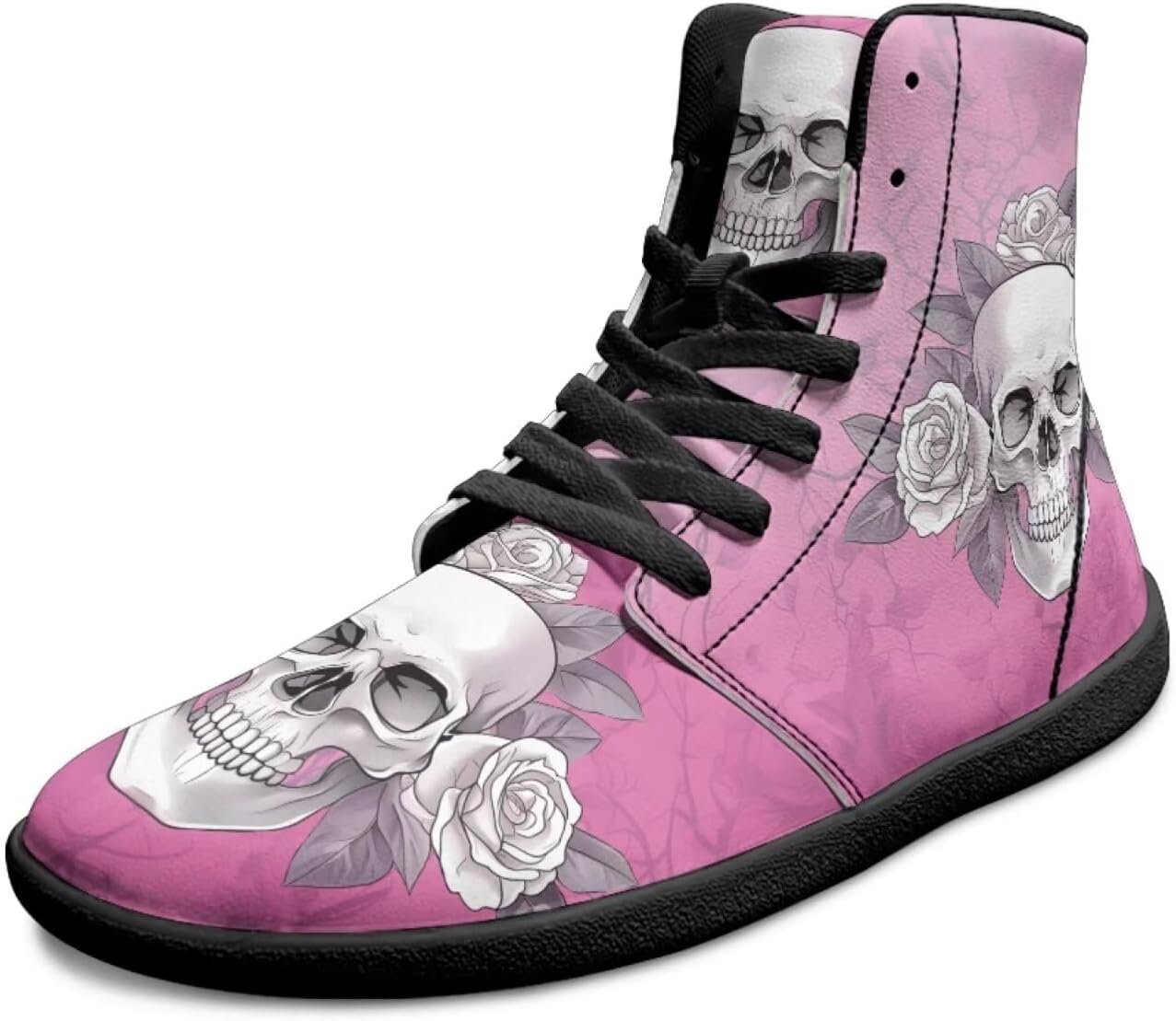 

Высокие мужские кроссовки без скольжения с широким носком, дышащие ботильоны с нулевым перепадом высоты голенища для ходьбы Xixirimido, белый