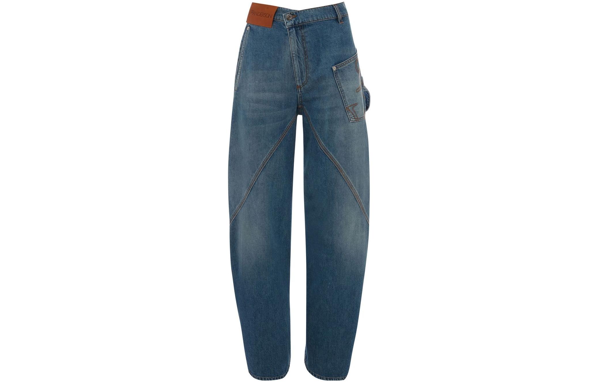 

Джинсы в стиле workwear с эффектом скручивания JW Anderson, светло-голубой