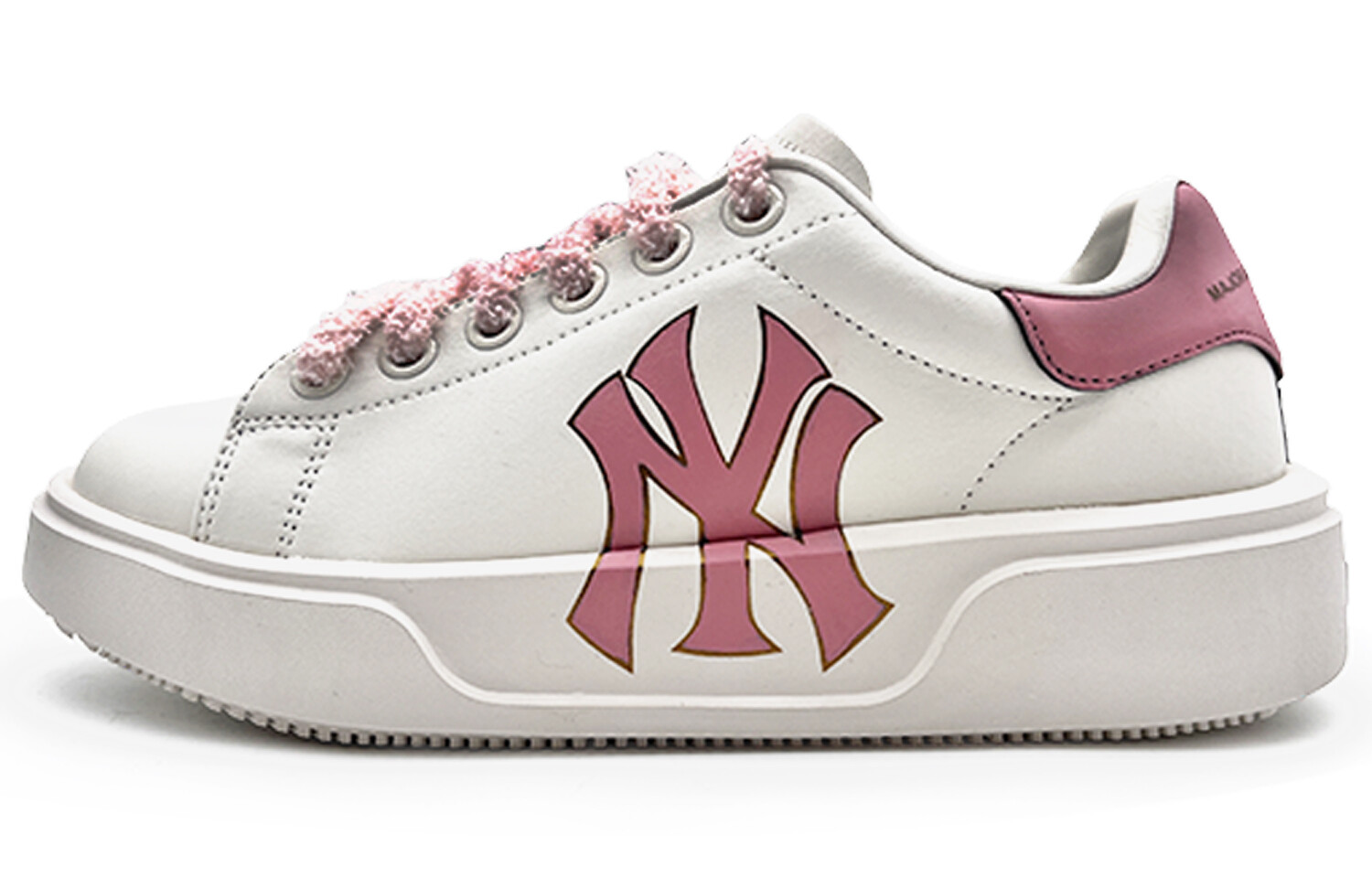 Кроссовки MLB Chunky Classic Skateboarding Shoes Unisex Low-top White/pink, белый — фото 2