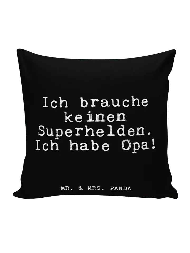 

Подушка Mr & Mrs Panda 40x40 Ich brauche keinen Superhelden, черный