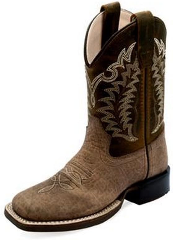 Детские ботинки Old West Boots унисекс с широким квадратным носком (для малышей/детей младшего возраста), коричневый