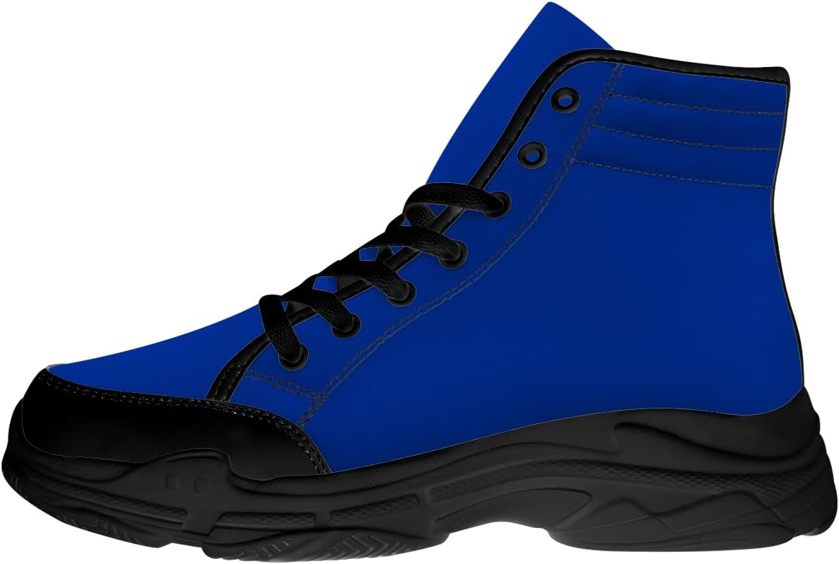 

Мужские женские синие кроссовки с высоким верхом, шнуровка на брезентовой платформе, подарки для нее Generic