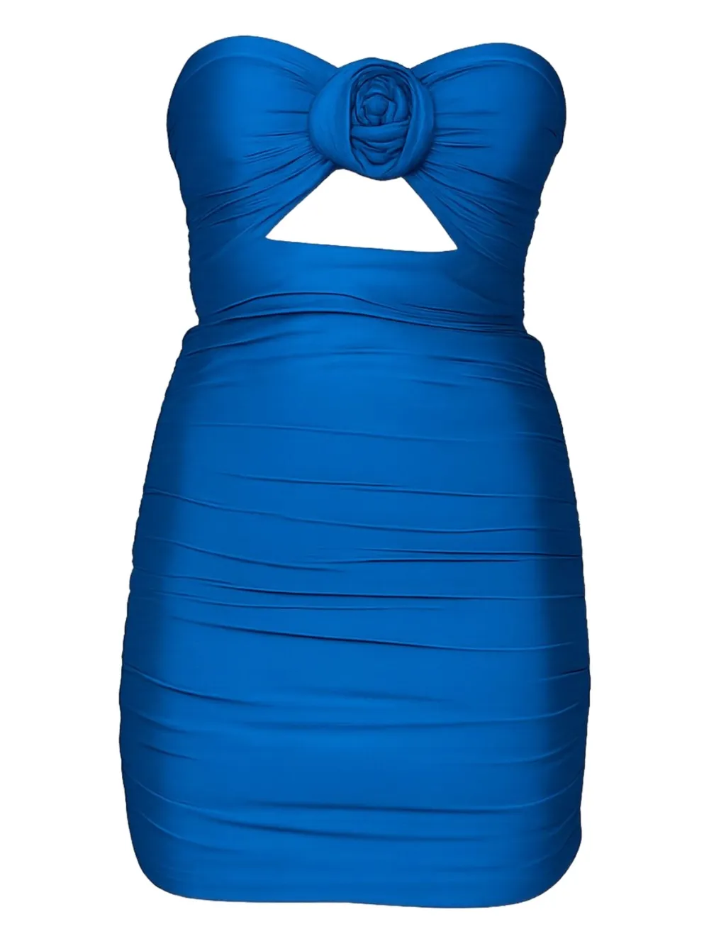 

Мини-платье без бретелек с цветочными аппликациями Room76, синий