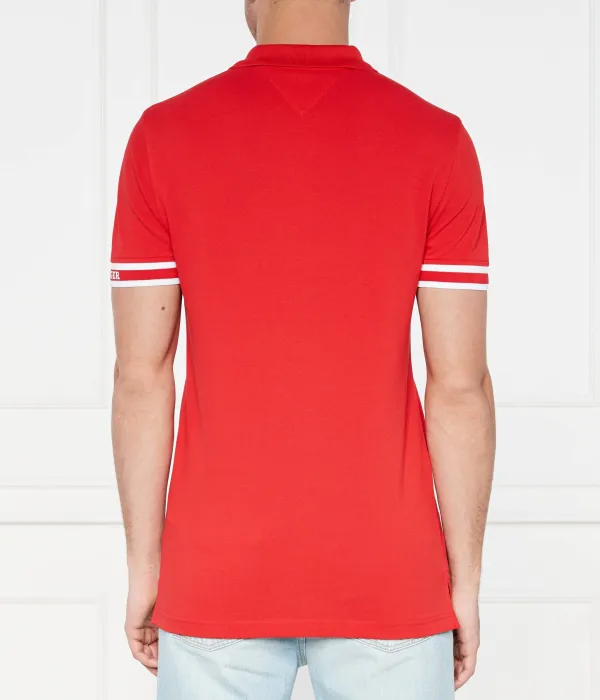 Рубашка-Поло монотипия Slim fit Tommy Hilfiger, красный — фото 4