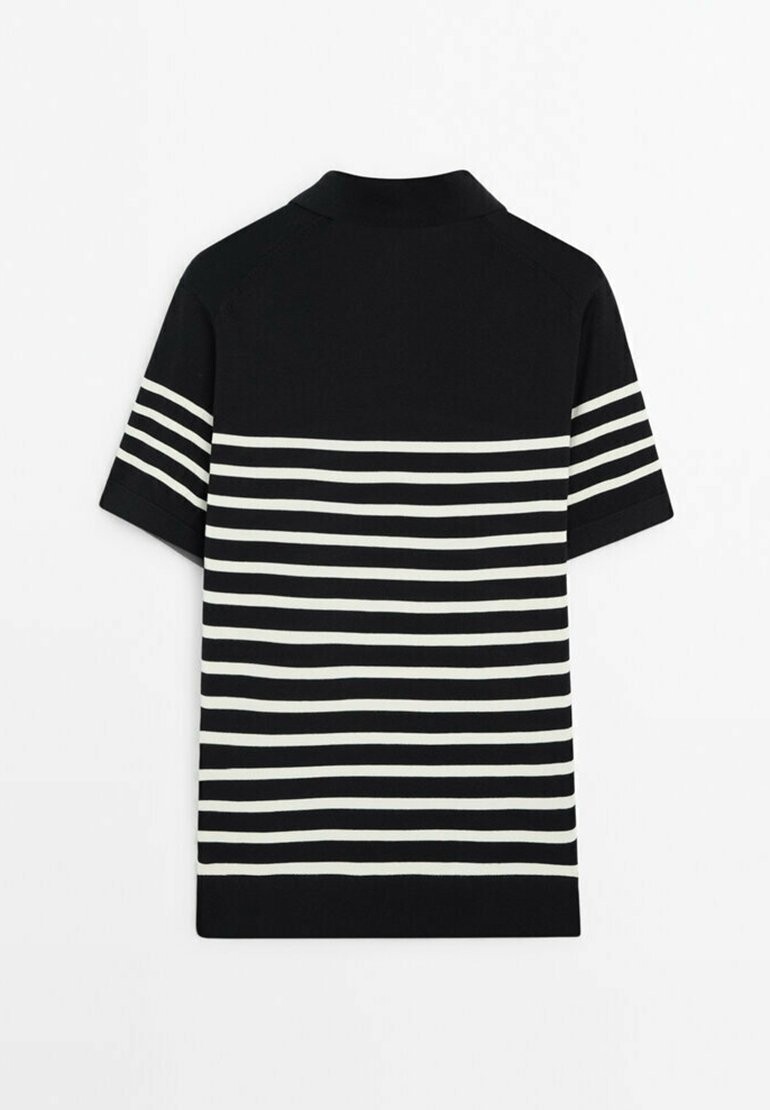 

Рубашка поло SHORT SLEEVE PRINTED Massimo Dutti, темно-синий
