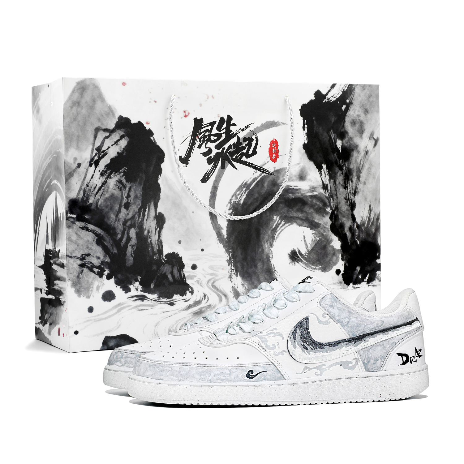 

Nike Кроссовки Court Vision 1 Dreamlike Stunning Abrasion Resistant Low top Skateboard Shoes Unisex Gray