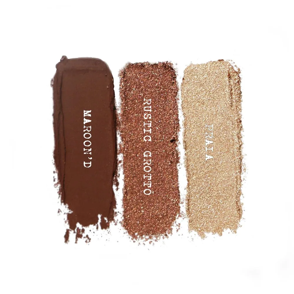 Набор для макияжа глаз Nudestix Mini Nude Metallic Berry Eye Kit - 3 кремовых тени для век и карандаш для подводки глаз для стойкого цвета | Насыщенные ягодные оттенки с металлическим финишем, Paria, Rustic Grotto, Maroon'd — фото 3
