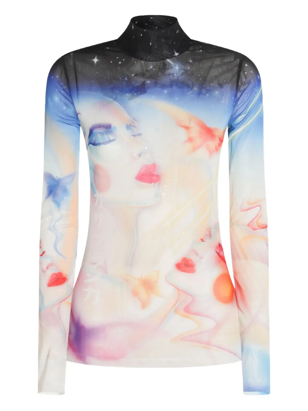 

Топ с длинными рукавами и графичным принтом CASABLANCA, белый