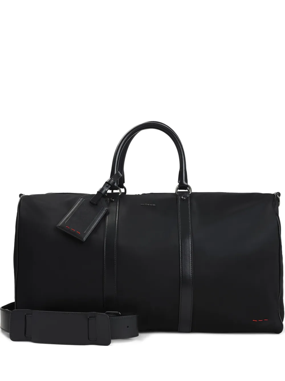 

Дорожная сумка с кожаной отделкой Kiton, черный
