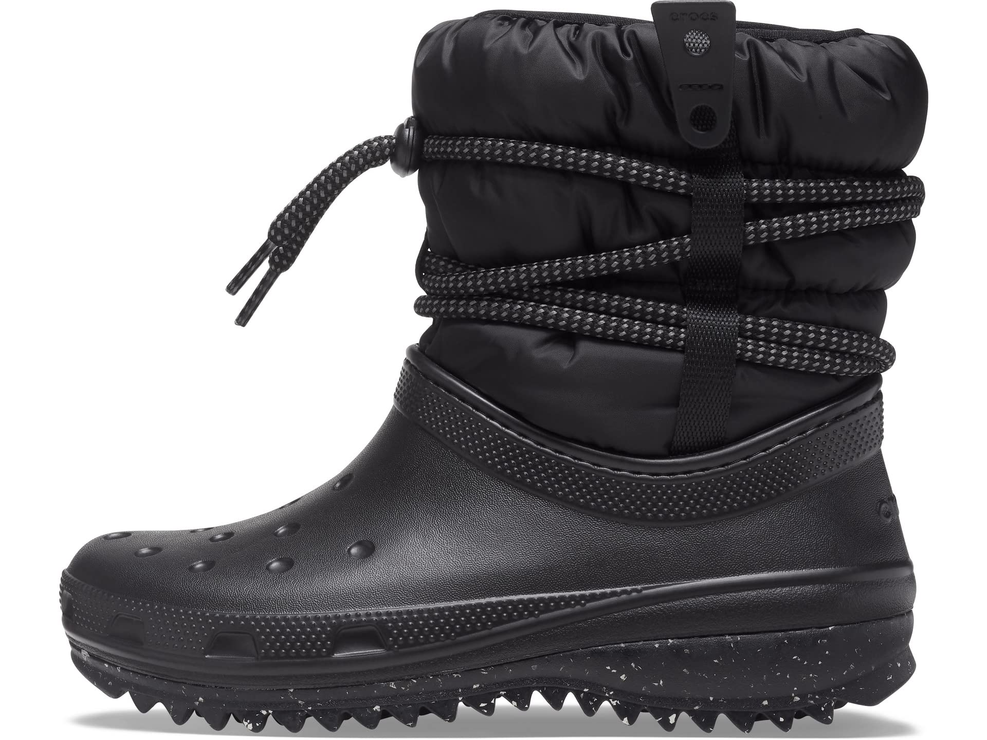 Женские полусапоги Crocs Classic Neo стеганые комбинированные, черный — фото 4