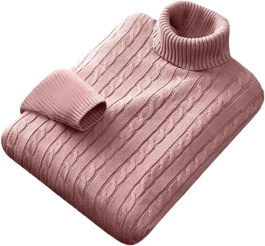 

Мужской зимний водолазка толстый свитер Casual Turtle Neck однотонный теплый облегающий