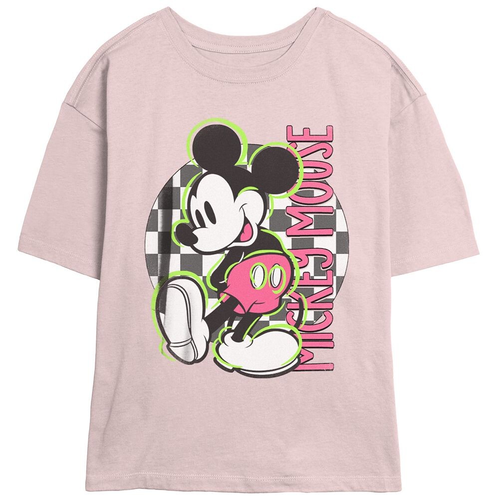 

Детская клетчатая футболка Disney's Mickey Mouse с рисунком скиммера, цвет Blush