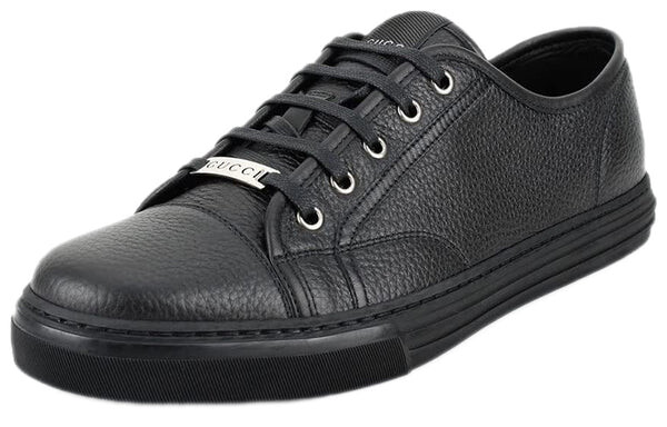 Кроссовки pebbled nappa leather low-top sneakers 'black' Gucci, черный — фото 3